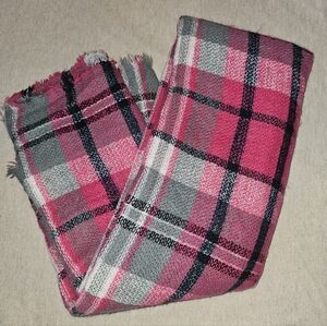 Plaid Pink and Gray Women's Scarf
